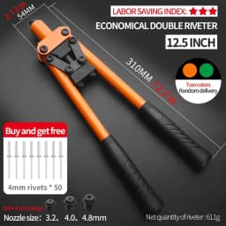 Hand Rivet Gun Set Professional Rivet Nut Riveter Construction Stapler DIY Hand Tool Riveter Tools Embody 50pcs Rivet Nut