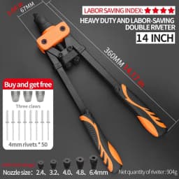 Hand Rivet Gun Set Professional Rivet Nut Riveter Construction Stapler DIY Hand Tool Riveter Tools Embody 50pcs Rivet Nut