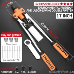Hand Rivet Gun Set Professional Rivet Nut Riveter Construction Stapler DIY Hand Tool Riveter Tools Embody 50pcs Rivet Nut