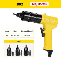 HIFESON Pneumatic Rivet Nut Gun Insert Threaded Pull Setter Riveters Riveting Nuts Rivnut Tool for M3 M4 M5 M6 M8 M10 M12