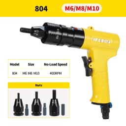 HIFESON Pneumatic Rivet Nut Gun Insert Threaded Pull Setter Riveters Riveting Nuts Rivnut Tool for M3 M4 M5 M6 M8 M10 M12
