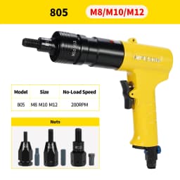 HIFESON Pneumatic Rivet Nut Gun Insert Threaded Pull Setter Riveters Riveting Nuts Rivnut Tool for M3 M4 M5 M6 M8 M10 M12