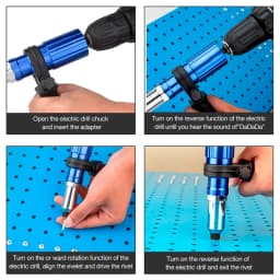 Portable Electric Rivet Gun 2.4mm-4.8mm Wireless Rivet Nut Gun Drill Bit Adapter Labor-Saving Blind Rivets