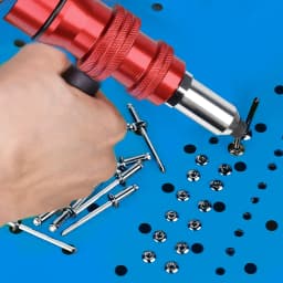 Upgraded Rivet Gun Electric Rivet Gun for 2.4mm-4.8mm Rivets Home Cordless Rivet Gun Drilling Tool with Removable Plastic Handle