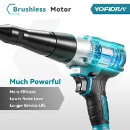 YOFIDRA 25000N Brushless Electric Rivet Gun Cordless Rivet Nut Gun Drill Insert Automatic Riveting Tool For Makita Battery Pin