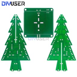 DIYUSER Three-Dimensional 3D Christmas Tree LED DIY Kit Red/Green/Yellow RGB LED Flash Circuit Kit Electronic Fun Suite