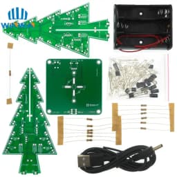 Three-Dimensional 3D Christmas Tree LED DIY Kit Red/Green/Yellow LED Flash Circuit Kit Electronic Fun Suite
