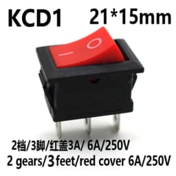 10Pcs KCD1 Series 2/3/4/6 Pin Rocker Switch Power Switches 6A/10A 250V 125V 2/3 Position Black Button Mounting 15mm*21mm With Li