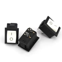 10Pcs KCD1 Series 2/3/4/6 Pin Rocker Switch Power Switches 6A/10A 250V 125V 2/3 Position Black Button Mounting 15mm*21mm With Li