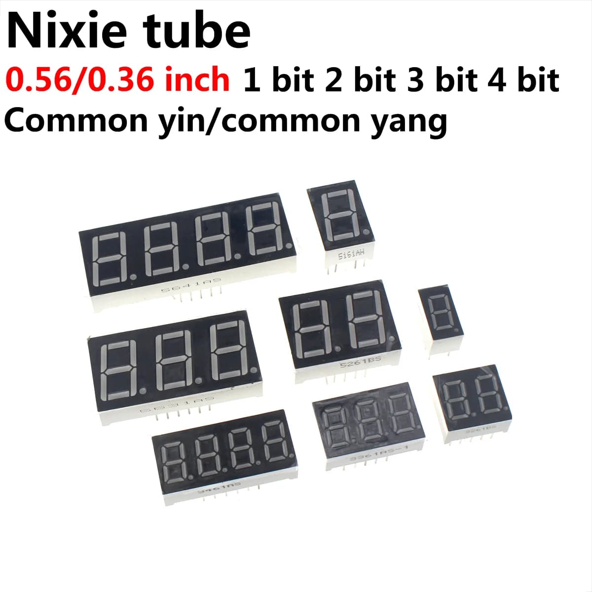 10PCS 0.36inch LED display 7 Segment 1 Bit/2 Bit/3 Bit/4 Bit Digit Tube Red Common Cathode / Anode Digital 0.36 inch led