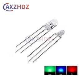 50PCS 3mm 5mm Bicolor Lamp Red Green Blue Common Anode / Cathode 3Pin Transparent Colloid Highlight LED Emitting Diode DIY KIT