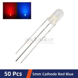 50PCS 3mm 5mm Bicolor Lamp Red Green Blue Common Anode / Cathode 3Pin Diffused Foggy Type Highlight LED Emitting Diode DIY KIT