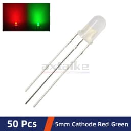 50PCS 3mm 5mm Bicolor Lamp Red Green Blue Common Anode / Cathode 3Pin Diffused Foggy Type Highlight LED Emitting Diode DIY KIT