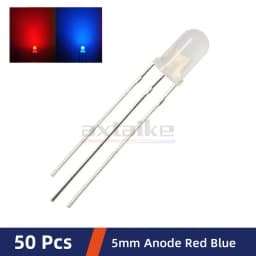 50PCS 3mm 5mm Bicolor Lamp Red Green Blue Common Anode / Cathode 3Pin Diffused Foggy Type Highlight LED Emitting Diode DIY KIT