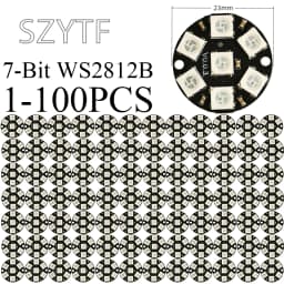 1-100PCS 7-Bit WS2812B RGB LED Ring – 5050 Full Color Pixel Circle for Arduino NeoPixel