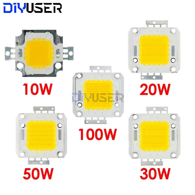 DIYUSER 10W 20W 30W 50W 100W White/Warm white LED CHIP Integrated High Power Lamp Beads 24*44mil 32V-34V 3200K-6500K 600-3000MA