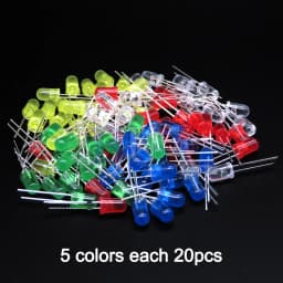 100PCS/LOT 5mm LED Diode F5 Assorted Kit IBUW White Green Red Blue Yellow Orange Pink Purple Warm White DIY Light Emitting Diode