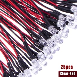 25pcs Prewired Led Diode Lights 12v Fast Slow Flash RGB Emitting Diodes 5mm Lamp DIY Projects White Red Green Blue Orange Yellow