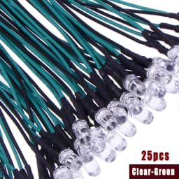 25pcs Prewired Led Diode Lights 12v Fast Slow Flash RGB Emitting Diodes 5mm Lamp DIY Projects White Red Green Blue Orange Yellow