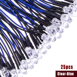 25pcs Prewired Led Diode Lights 12v Fast Slow Flash RGB Emitting Diodes 5mm Lamp DIY Projects White Red Green Blue Orange Yellow