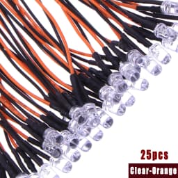 25pcs Prewired Led Diode Lights 12v Fast Slow Flash RGB Emitting Diodes 5mm Lamp DIY Projects White Red Green Blue Orange Yellow