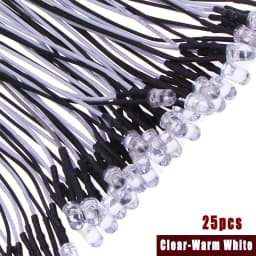 25pcs Prewired Led Diode Lights 12v Fast Slow Flash RGB Emitting Diodes 5mm Lamp DIY Projects White Red Green Blue Orange Yellow