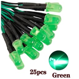 25pcs Prewired Led Diode Lights 12v Fast Slow Flash RGB Emitting Diodes 5mm Lamp DIY Projects White Red Green Blue Orange Yellow