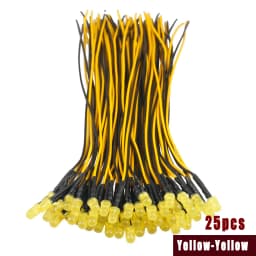 25pcs Prewired Led Diode Lights 12v Fast Slow Flash RGB Emitting Diodes 5mm Lamp DIY Projects White Red Green Blue Orange Yellow