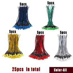 25pcs Prewired Led Diode Lights 12v Fast Slow Flash RGB Emitting Diodes 5mm Lamp DIY Projects White Red Green Blue Orange Yellow