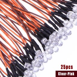 25pcs Prewired Led Diode Lights 12v Fast Slow Flash RGB Emitting Diodes 5mm Lamp DIY Projects White Red Green Blue Orange Yellow