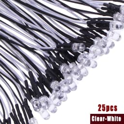 25pcs Prewired Led Diode Lights 12v Fast Slow Flash RGB Emitting Diodes 5mm Lamp DIY Projects White Red Green Blue Orange Yellow