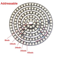 8/16/24/35/45/128bits WS2812B 5050 Pixel LED Circle Ring Addressable RGB LED Module DC 5V for Arduino Raspberry Pi