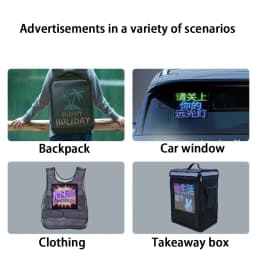 64x64 Pixels Indoor P3.75 Led Display Module Matrix HD Led Panel 25*25cm RGB LED Panel Screen for Vest Backpack Bags Animation