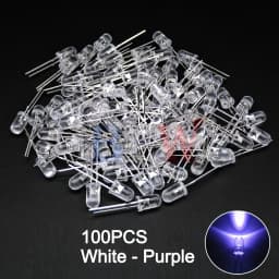 100PCS/LOT 5mm LED Diode F5 Assorted Kit IBUW White Green Red Blue Yellow Orange Pink Purple Warm White DIY Light Emitting Diode