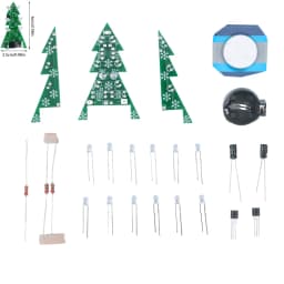 Christmas themed LED 3/7-color flashing Christmas tree DIY kit, electronic welding practice, and assembly of individual parts
