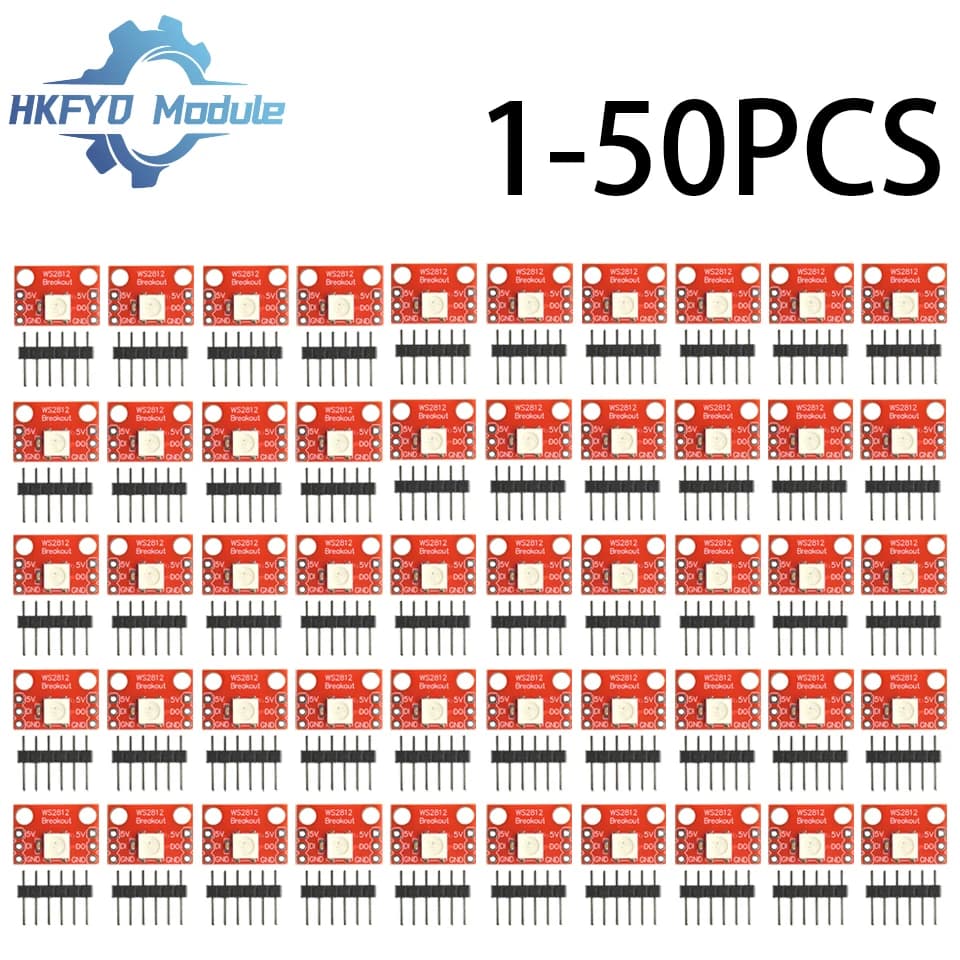 1-50pcs WS2812 RGB LED Breakout Module – Addressable Smart LED for Arduino, DIY Electronics & RGB Lighting Projects