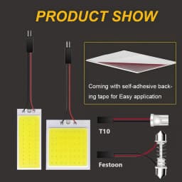 1set LED COB Signal Bulbs 18/24/36/48 LED DC12V Car Interior Reading Lights 12V 36SMD White Light Lamp With T10/Festoon Adapters