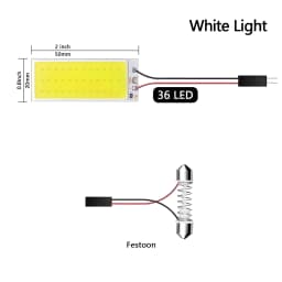 1set LED COB Signal Bulbs 18/24/36/48 LED DC12V Car Interior Reading Lights 12V 36SMD White Light Lamp With T10/Festoon Adapters