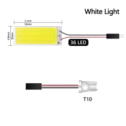 1set LED COB Signal Bulbs 18/24/36/48 LED DC12V Car Interior Reading Lights 12V 36SMD White Light Lamp With T10/Festoon Adapters