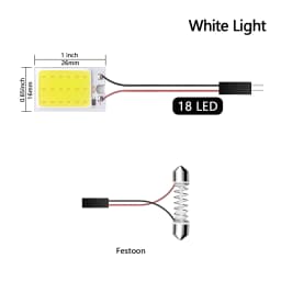 1set LED COB Signal Bulbs 18/24/36/48 LED DC12V Car Interior Reading Lights 12V 36SMD White Light Lamp With T10/Festoon Adapters