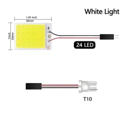 1set LED COB Signal Bulbs 18/24/36/48 LED DC12V Car Interior Reading Lights 12V 36SMD White Light Lamp With T10/Festoon Adapters