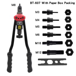 HIFESON ALLSOME BT-607 16" Manual Riveter  Gun Hand Rivet Tool Kit Rivet Nut Setter Nut Setting Tool M3/M4/M5/M6/M8/M10/M12