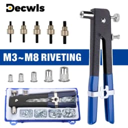 86Pcs Manual Rivet Nut Gun M3 M4 M5 M6 M8 Home Rivet Gun,Insert Nut Quick Riveting Tool, Contains 80 Rivet Nuts,Riveting Machine