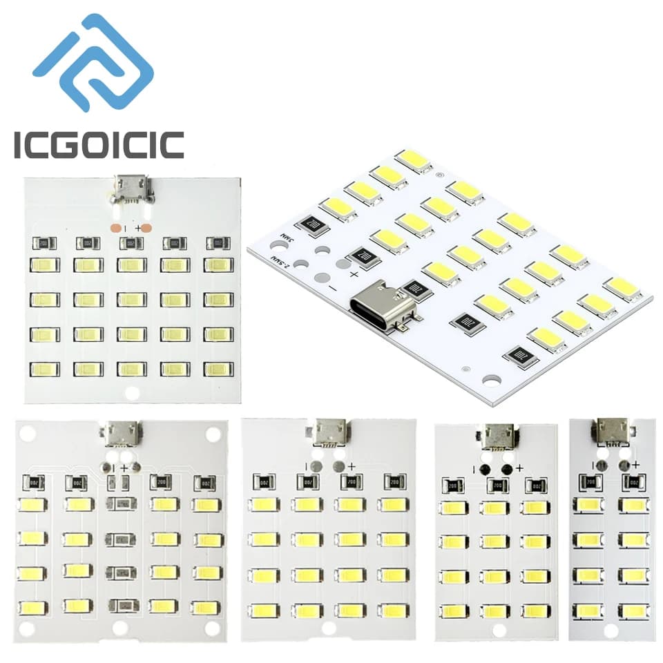 5730 SMD LED Light Panel 5V 450mA Micro USB Powered for Emergency Night Lamp Mobile Charger