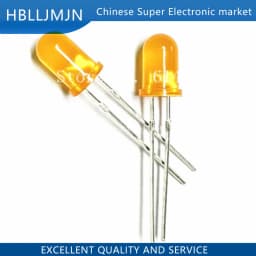 50PCS 5mm orange amber led diode ultra bright emitting 5mm Wide Angle Light lamp