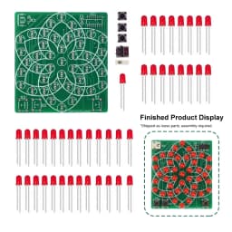 DC 4-5V Pattern Electronic Windmill 43LED Flow Light Kit Fun DIY Electronic Production Skills Training Parts Micro USB Interface