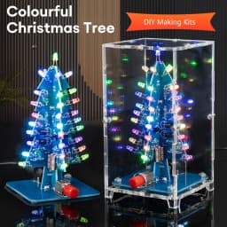 DIY LED Flashing Christmas Tree Kit DIY Electronic Kit Electronics Soldering Practice Learning Colorful 3D Xmas Tree