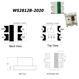 20/100pcs WS2812B-2020 SMD 2020 Mini LED Chip Addressable Digital RGB Full Color LED Chip LED Discrete Serial Red, Green, Blue