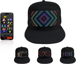 LED Hat Light Up Baseball Cap Flash Glow Hat USB Charging App Programmable LED Message Hats Scrolling LED Display Caps