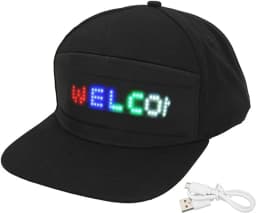 LED Hat Light Up Baseball Cap Flash Glow Hat USB Charging App Programmable LED Message Hats Scrolling LED Display Caps